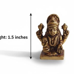 Pure Brass Lakshmi Idol (1.5 Inch) β Antique Finish Seated Goddess Mahalakshmi for Wealth & Prosperity