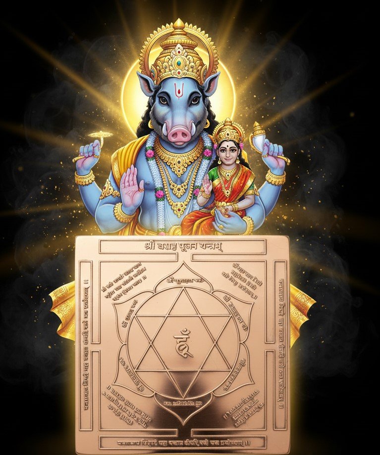 The Maha Varaha Yantra: Supreme Land & Property Protector | 3*3 inches - Image 2