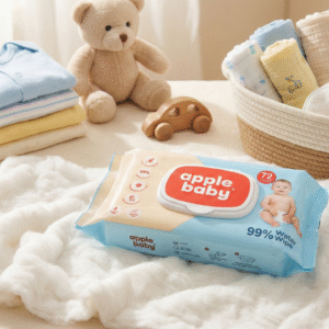 Apple Baby Wet Wipes – 99% Water-Based| Extra Soft & Gentle (72 Sheets)