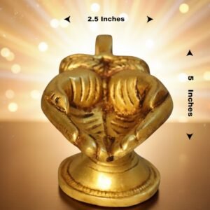Pure Brass Anjali Mudra Hand Diya 5 inches height – Handcrafted Prayer Palm Oil Lamp for Murugan Pooja and Sacred Rituals