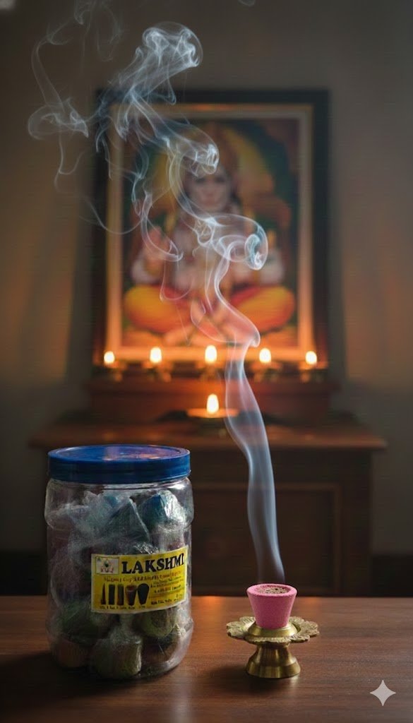 Lakshmi Natural Cup Sambrani | Pack of 24pcs | Multicolored Cups for Pooja & Relaxation - Image 2