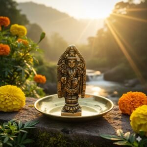 Brass Lord Srinivasa Idol Combo with Brass Plate– Divine Pooja Set for Home