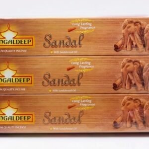 Mangaldeep Sandal Premium Incense Sticks (Pack of 12) – Long Lasting Sandal Fragrance Agarbatti for Pooja, Meditation & Home