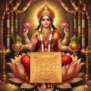 Pure Copper Maha Lakshmi Yantra |Goddess Lakshmi of Wealth and Prosperity with Sacred Sri Yantra | 3 X3 Dimension