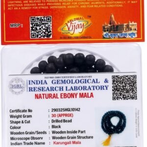 Original Karungali Mala - Certified Natural Ebony Wood Beads | IGRL Certified