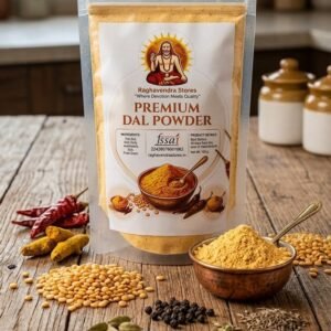 Raghavendra Stores Premium Dal Powder – Traditional South Indian Paruppu Podi | Ready Mix for Dal Rice & Pappu Rice | Homemade Taste | 100g(without garlic)