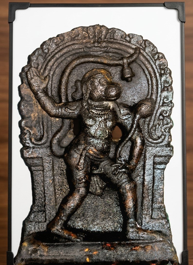 Vyasaraja Prathisthita Hanuman (Vyasaraja Installed Hanuman)| Matte Finish Divine Hindu God Frame | Table Top & Wall Mount Pooja Frame | Premium Devotional Gift | 8 X 12 inches dimension