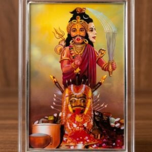 Bhootaraja Mini Photo Frame | Idle for Car Dashboard & Pooja Room Display | Hindu Spiritual Decor for Home, Office & Vehicle| 3.5 x 2.5 inches dimension