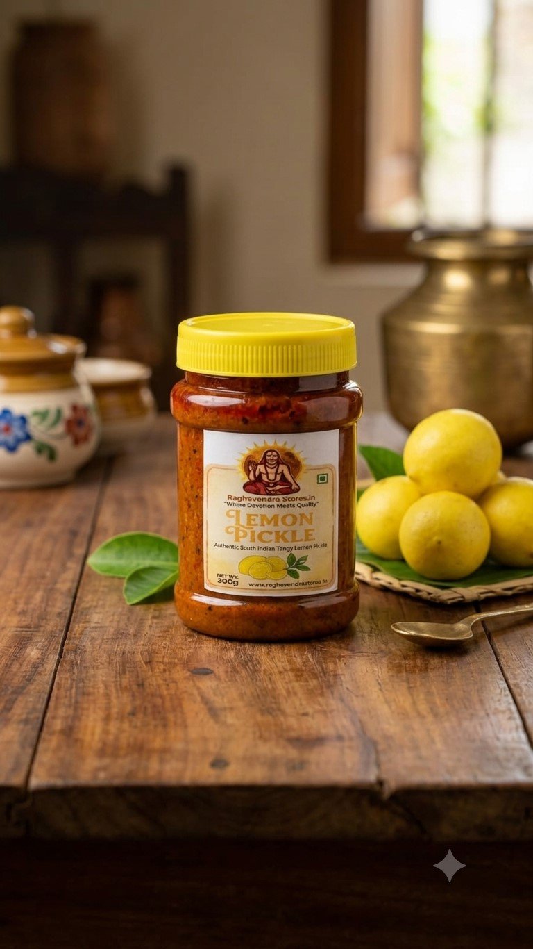 Authentic South Indian Lemon Pickle (300g) | Traditional Home-Style | Premium Quality