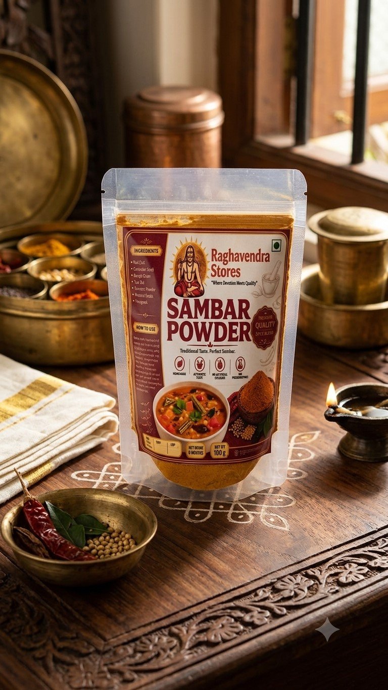 Traditional Homemade Sambar Powder (100g) | Premium Authentic South Indian Spice Blend | No Preservatives