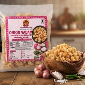 Onion Vadagam (Vengaya Vadagam) – Traditional Homemade Sun-Dried Crispy Fryums | Green Chilli Flavor | 250g