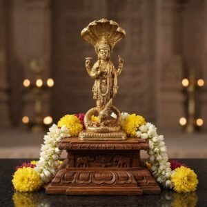 Premium Brass Lord Vishnu with Naga | Antique Elegant Lord Vishnu with Shesha | Antique Traditional Design-3 inches Height
