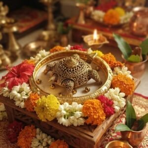 Premium Antique Brass Kurma Tortoise Idol|Decorative Kurma Idol| Traditional Decorative Tortoise for Vastu & Pooja - 1 inch