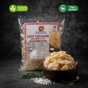 Homemade Sago Green Chilly Vadagam|Javvarisi Green Chilly Vadagam – Crispy Sun-Dried Sago Fryums|Traditional Vadagam | 250 g