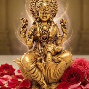 Miniature Goddess Lakshmi Idol| Elegant Antique Traditional Design |Premium Brass Goddess Lakshmi | 2.5 inches Height