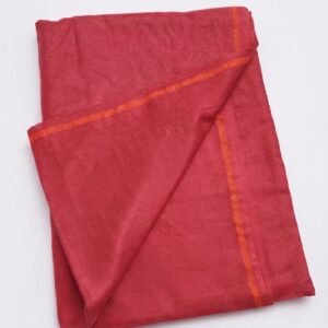 Premium Bhagalpuri Dhoti with Angavastra| 3 Metre Dhoti with 2 Metre Upvastra (Dupatta)| Red Cotton Material for Traditional Ritual & Pooja Wear