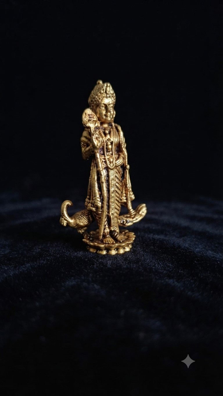 Premium Brass Murugan Peacock Idol|Brass Lord Murugan with Peacock | Antique Elegant Design -2 inch - Image 3