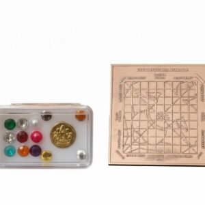 Premium Vastu Pooja Set | Pure Copper Plated Vastu Purusha Mandala Yantra 3 * 3 inches with Special Navaratna Panchaloga 1 Box – Premium Navaratna Coins for Gruhapravesam, Pooja & Prosperity