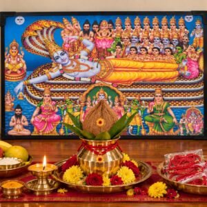 Premium Anantha Padmanabha Swamy Matt Finish Photo Frame | Anantha Vratam Puja Frame | 8 x12 Inches Landscape