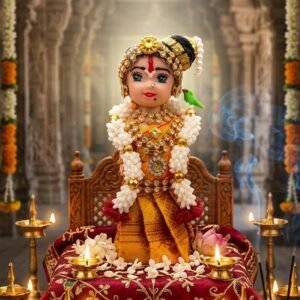 Traditional Miniature Andal Doll| Andal Doll 4.5 Inch | Golu Doll for Navaratri, Golu return gift & Marriage Decoration