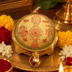 Premiun Vastu Tortoise | Shree,Kaarya Siddhi, Kuber & Vyapara Vriddhi Yantra |Traditional auspicious décor for Pooaja room