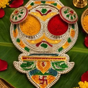 Traditional Silver Kalash Kumkum & Haldi Holder | Auspicious Pooja Decoration | Navaratri Return Gift Collections -Pack 10