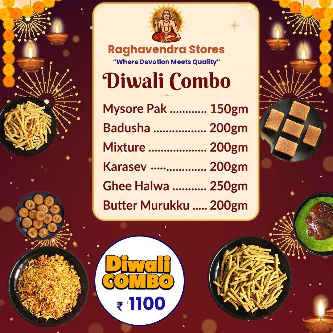 Special Diwali Combo | Pack - 1.2 kg |Traditional Sweets & Snacks Pack | Contain 3 Sweets & 3 Snacks Pack